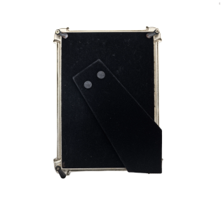 Silver Metal Picture Frame With Blue Rhinestone Corner,Real Glass Photo Frame For Wall And Tabletop Display Family Office