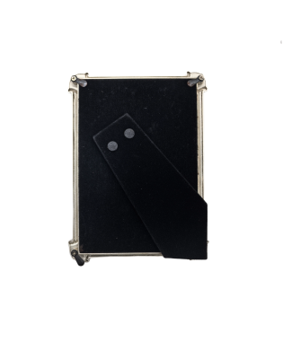 Silver Metal Picture Frame With Blue Rhinestone Corner,Real Glass Photo Frame For Wall And Tabletop Display Family Office