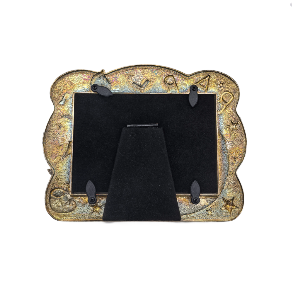 Cute Picture Frame With Embossed Crescent And Stars,Real Glass Photo Frame For Wall And Tabletop Display Family Office