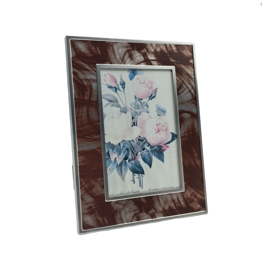 Picture Frame With Ink-washed Pattern,Real Glass Photo Frame For Wall And Tabletop Display Family Office