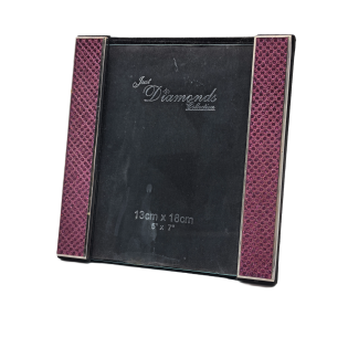 Picture Frame With Purple Rhinestone Edge,Real Glass Photo Frame For Wall And Tabletop Display Family Office