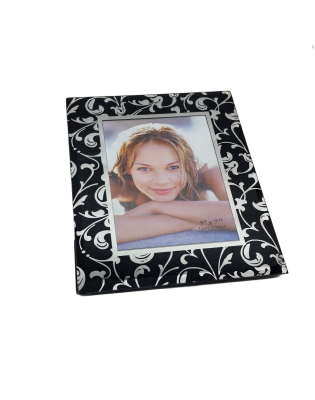 Vintage Picture Frame With Cirrus Pattern,Real Glass Photo Frame For Wall And Tabletop Display Family Office