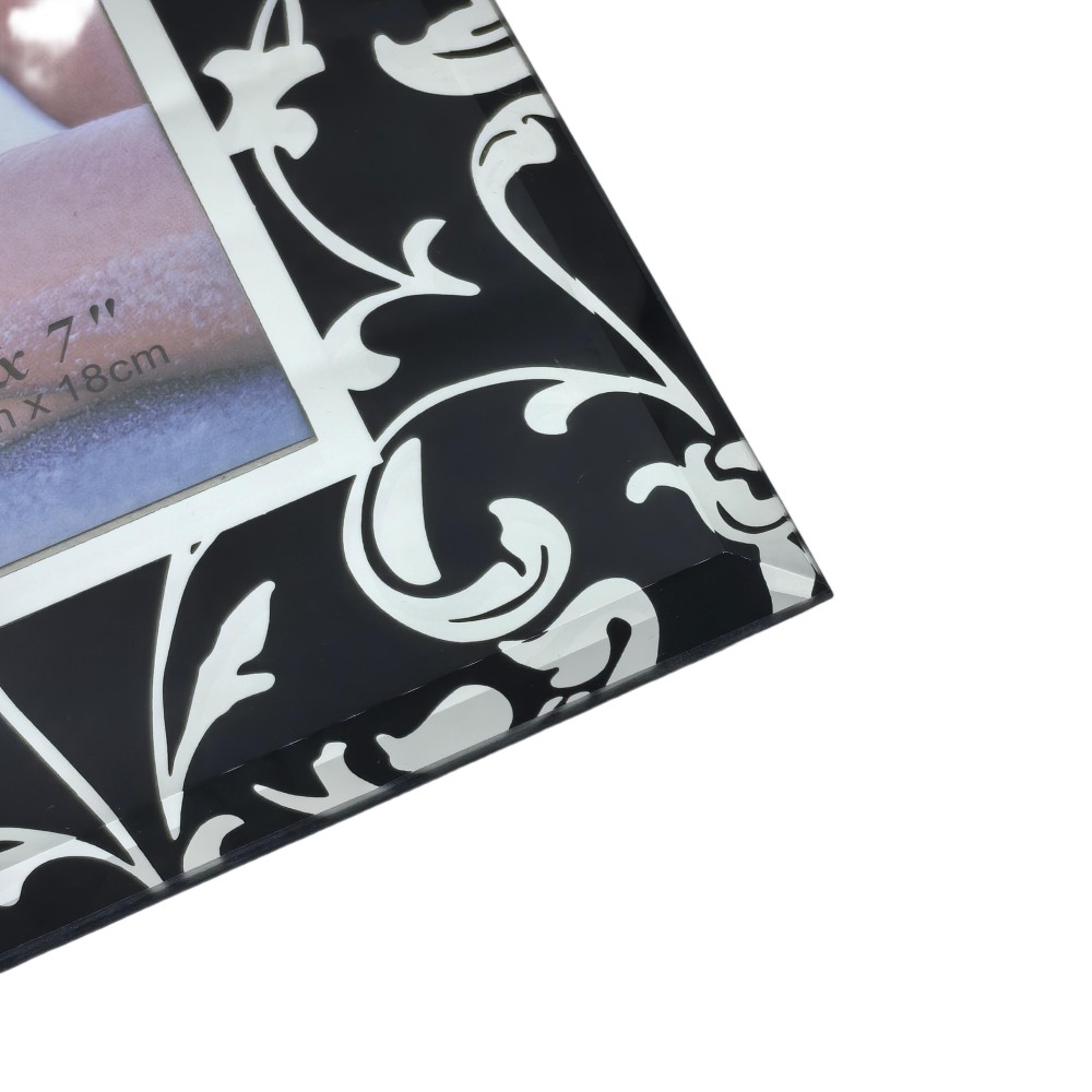 Vintage Picture Frame With Cirrus Pattern,Real Glass Photo Frame For Wall And Tabletop Display Family Office