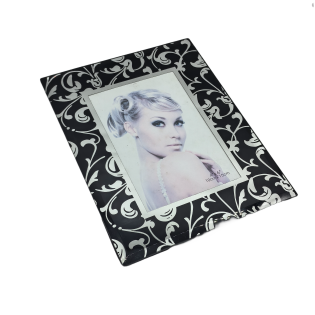Vintage Picture Frame With Cirrus Pattern,Real Glass Photo Frame For Wall And Tabletop Display Family Office