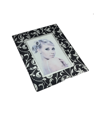 Vintage Picture Frame With Cirrus Pattern,Real Glass Photo Frame For Wall And Tabletop Display Family Office