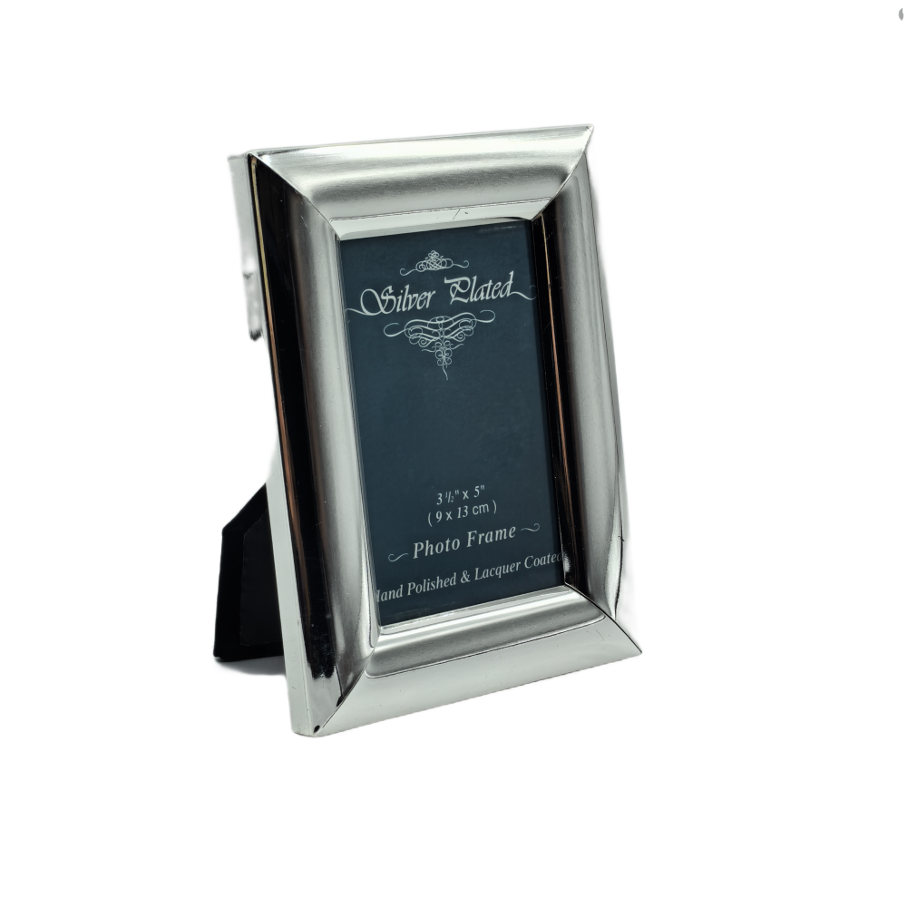 Small Silver Picture Frame,Real Glass Photo Frame For Wall And Tabletop Display Family Office
