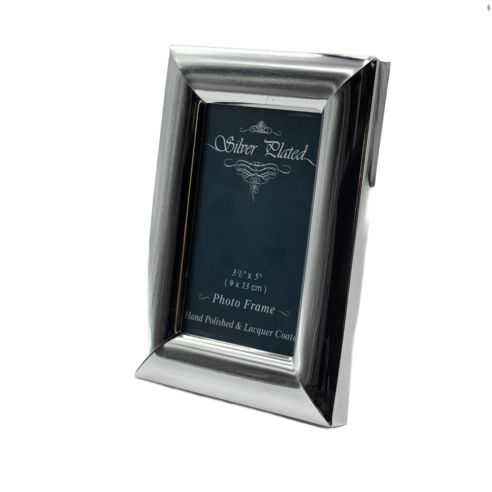 Small Silver Picture Frame,Real Glass Photo Frame For Wall And Tabletop Display Family Office
