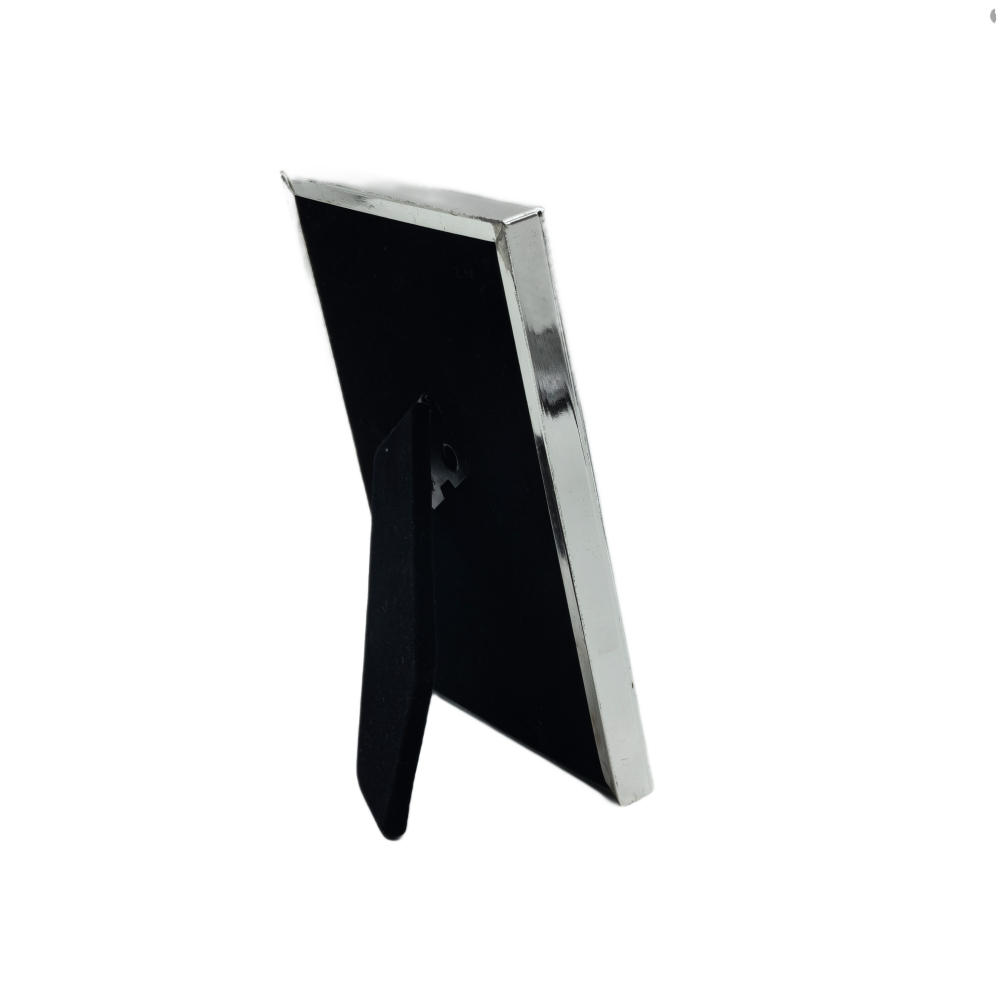 Small Silver Picture Frame,Real Glass Photo Frame For Wall And Tabletop Display Family Office