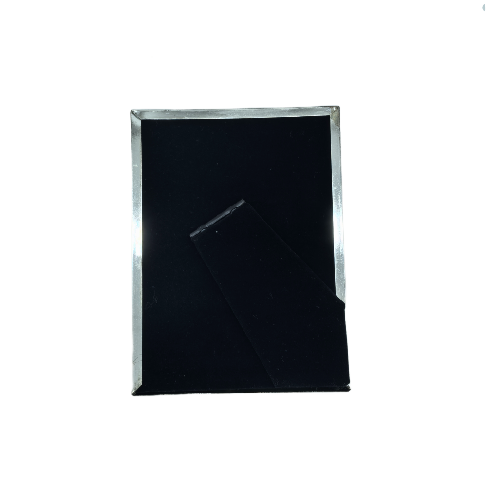 Small Silver Picture Frame,Real Glass Photo Frame For Wall And Tabletop Display Family Office