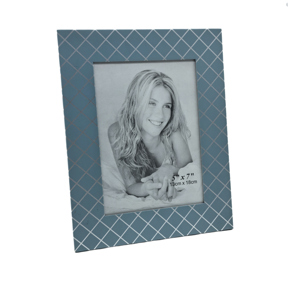 Picture Frame With Checks Pattern,Real Glass Photo Frame For Wall And Tabletop Display Family Office