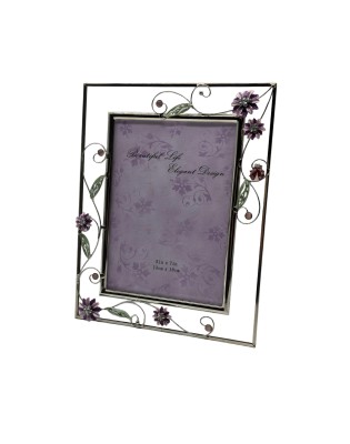 Picture Frame With Embossed Vintage Flora,Real Glass Photo Frame For Wall And Tabletop Display Family Office