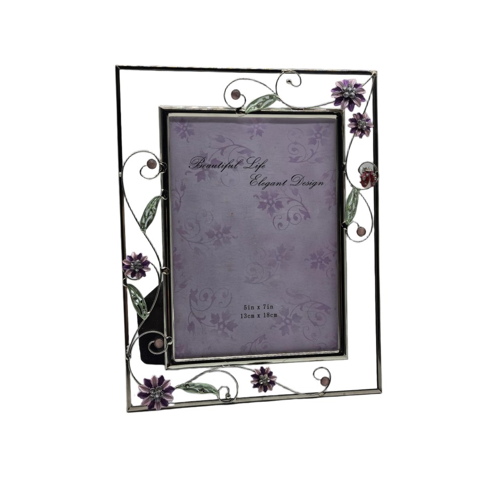 Picture Frame With Embossed Vintage Flora,Real Glass Photo Frame For Wall And Tabletop Display Family Office