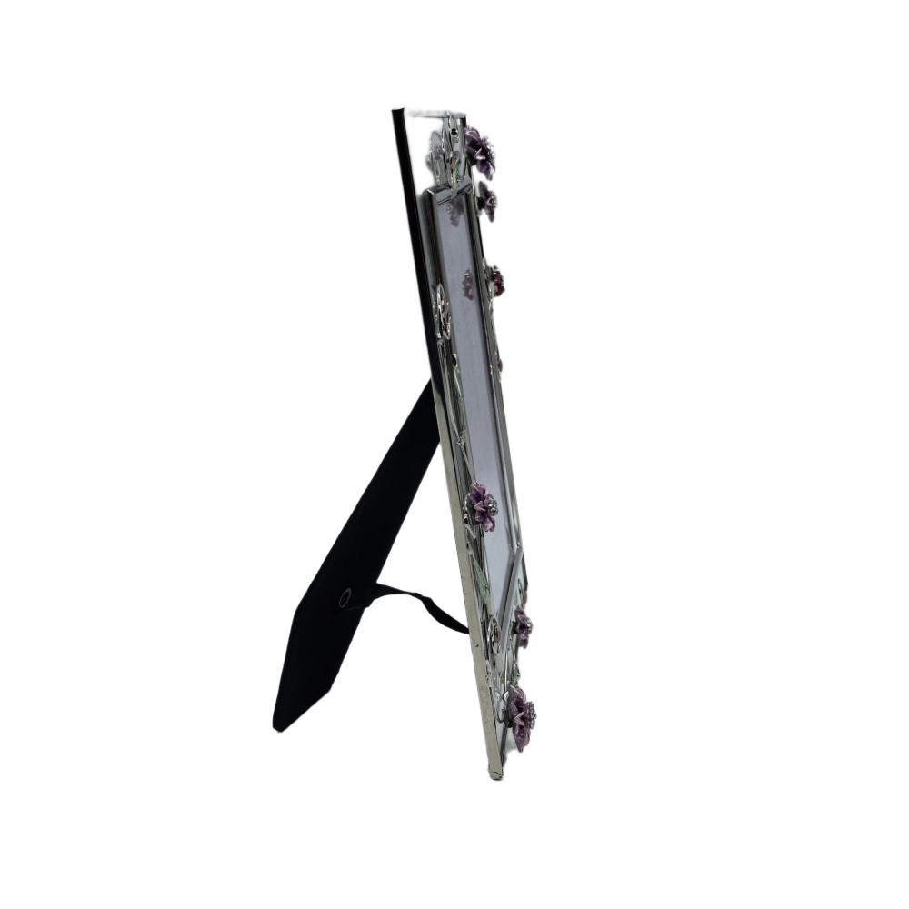 Picture Frame With Embossed Vintage Flora,Real Glass Photo Frame For Wall And Tabletop Display Family Office