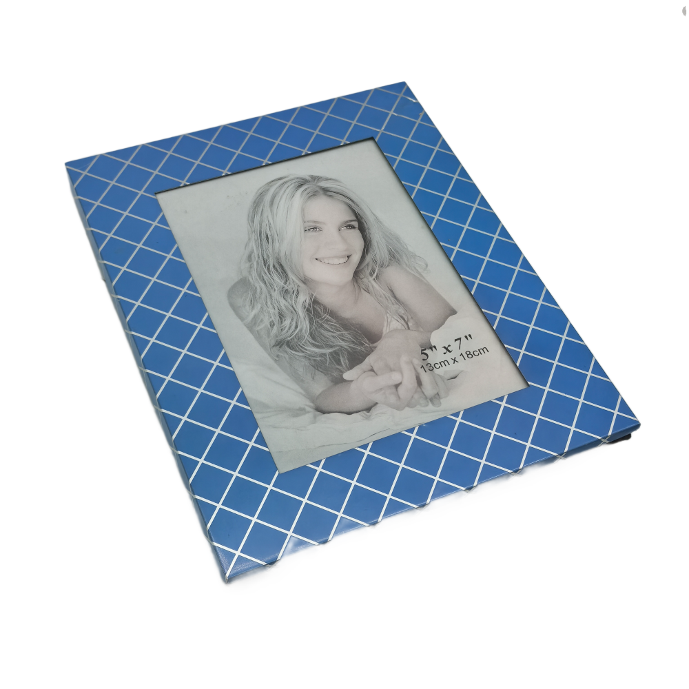 Picture Frame With Checks Pattern,Real Glass Photo Frame For Wall And Tabletop Display Family Office