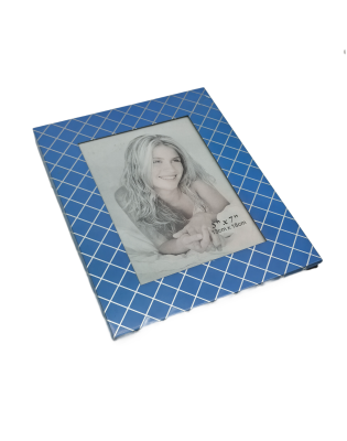 Picture Frame With Checks Pattern,Real Glass Photo Frame For Wall And Tabletop Display Family Office