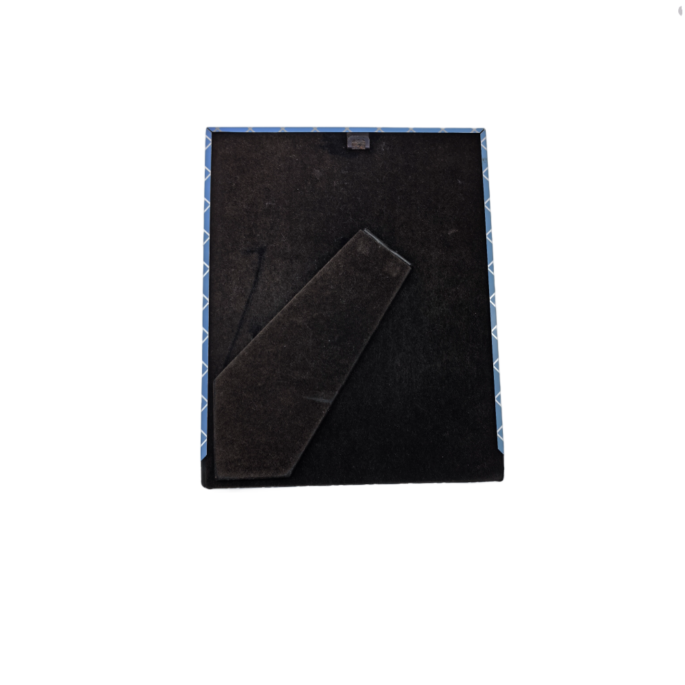 Picture Frame With Checks Pattern,Real Glass Photo Frame For Wall And Tabletop Display Family Office