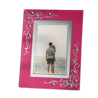 Pink Picture Frame, Real Glass Photo Frame For Wall And Tabletop Display Family Office