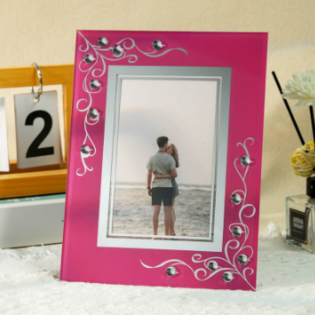 Pink Picture Frame, Real Glass Photo Frame For Wall And Tabletop Display Family Office Pink Picture Frame, Real Glass Photo Frame For Wall And Tabletop Display Family Office