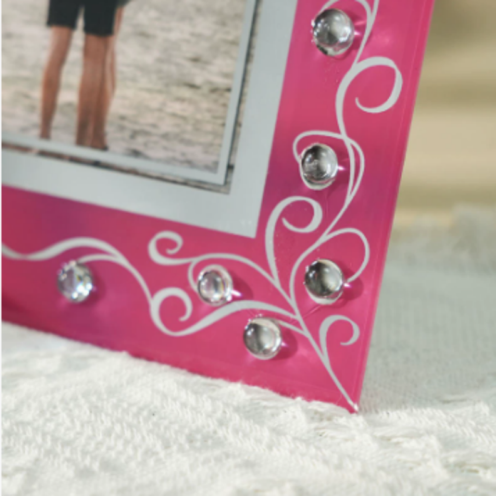 Pink Picture Frame, Real Glass Photo Frame For Wall And Tabletop Display Family Office