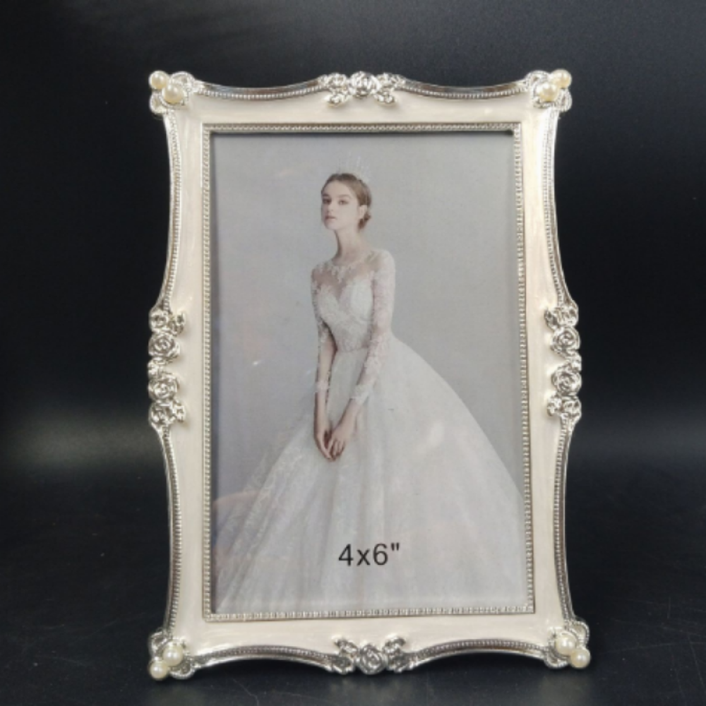 Picture Frame With Silver Metal Edge,Picture Frames For Wall And Tabletop Display Family Office