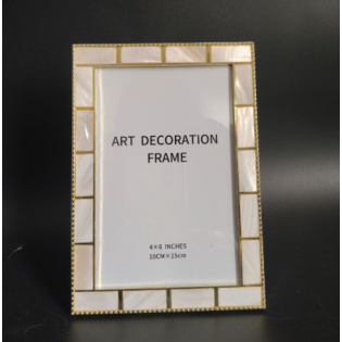 Natural Shell Inlay Picture Frame With Gold Metal Edge,Picture Frames For Wall And Tabletop Display Family Office Natural Shell Inlay Picture Frame With Gold Metal Edge,Picture Frames For Wall And Tabletop Display Family Office
