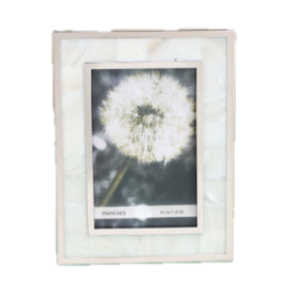 Natural Shell Inlay Picture Frame With Silver Metal Edge,Picture Frames For Wall And Tabletop Display Family Office