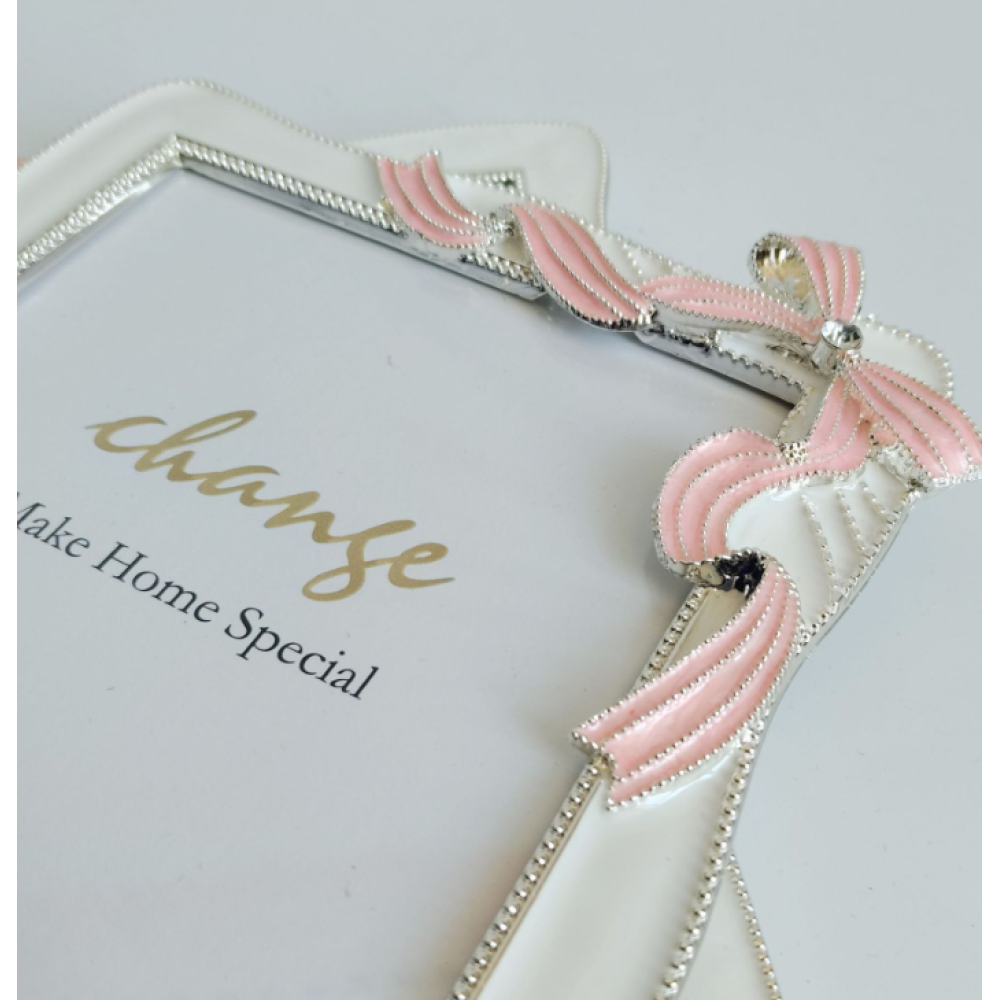 Enamel Flora Picture Frame With Black Edge, Picture Frames For Wall And Tabletop Display Family Office