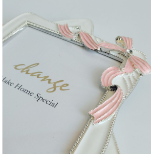 Enamel Flora Picture Frame With Black Edge, Picture Frames For Wall And Tabletop Display Family Office