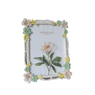 Enamel Flora Picture Frame With Black Edge,Picture Frames For Wall And Tabletop Display Family Office