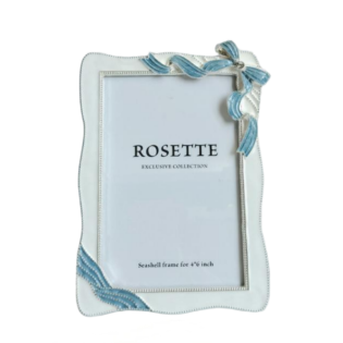 Enamel Blue Bow Picture Frame With Black Edge,Picture Frames For Wall And Tabletop Display Family Office