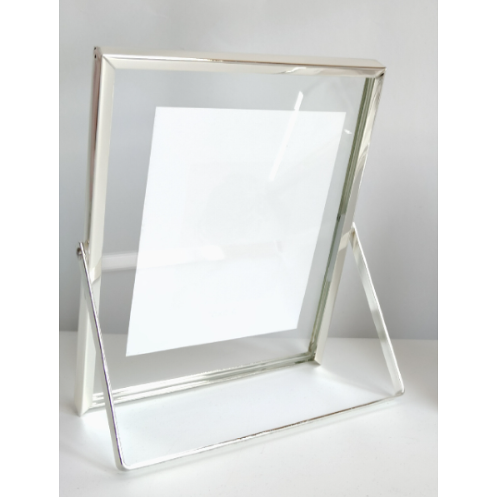 Silver Picture Frame,Real Glass Picture Frames For Wall And Tabletop Display Family Office