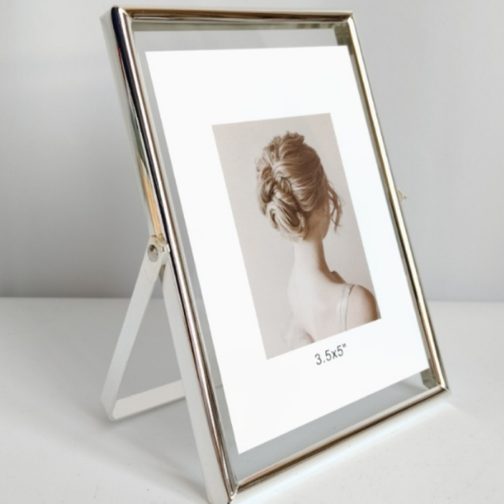 Silver Picture Frame,Real Glass Picture Frames For Wall And Tabletop Display Family Office