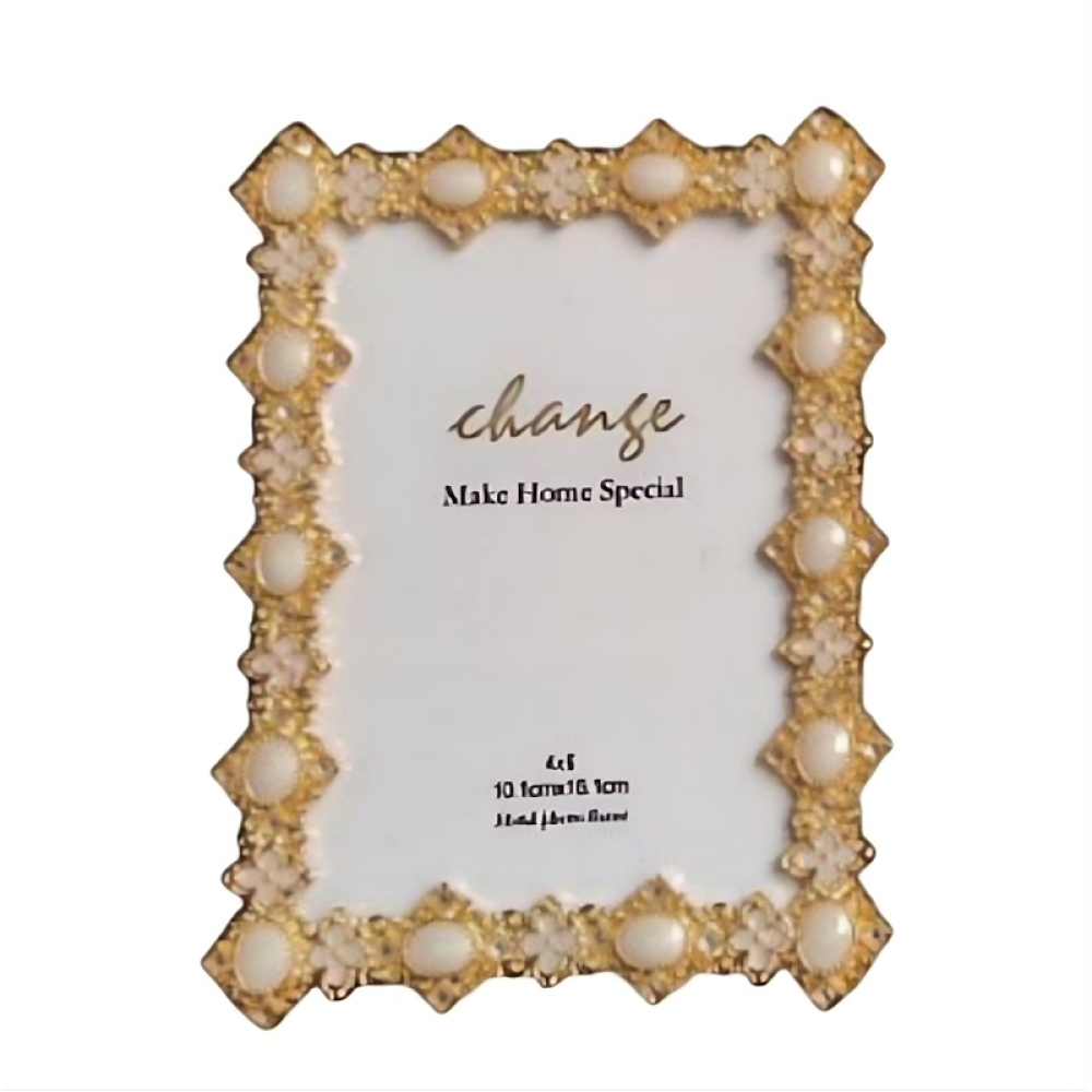 Gold Picture Frame With Pearl For Wedding Gift,Picture Frames For Wall And Tabletop Display Family Office