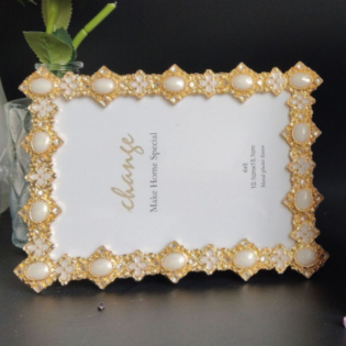 Gold Picture Frame With Pearl For Wedding Gift,Picture Frames For Wall And Tabletop Display Family Office Gold Picture Frame With Pearl For Wedding Gift,Picture Frames For Wall And Tabletop Display Family Office