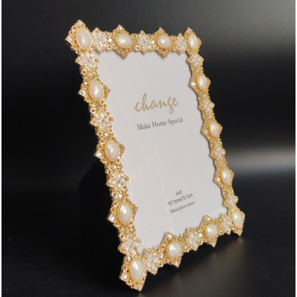 Gold Picture Frame With Pearl For Wedding Gift,Picture Frames For Wall And Tabletop Display Family Office