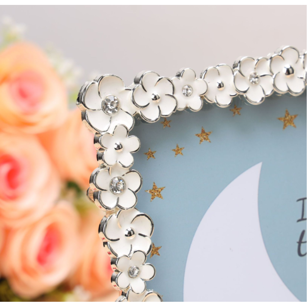 White Flower Picture Frame,Picture Frames For Wall And Tabletop Display Family Office