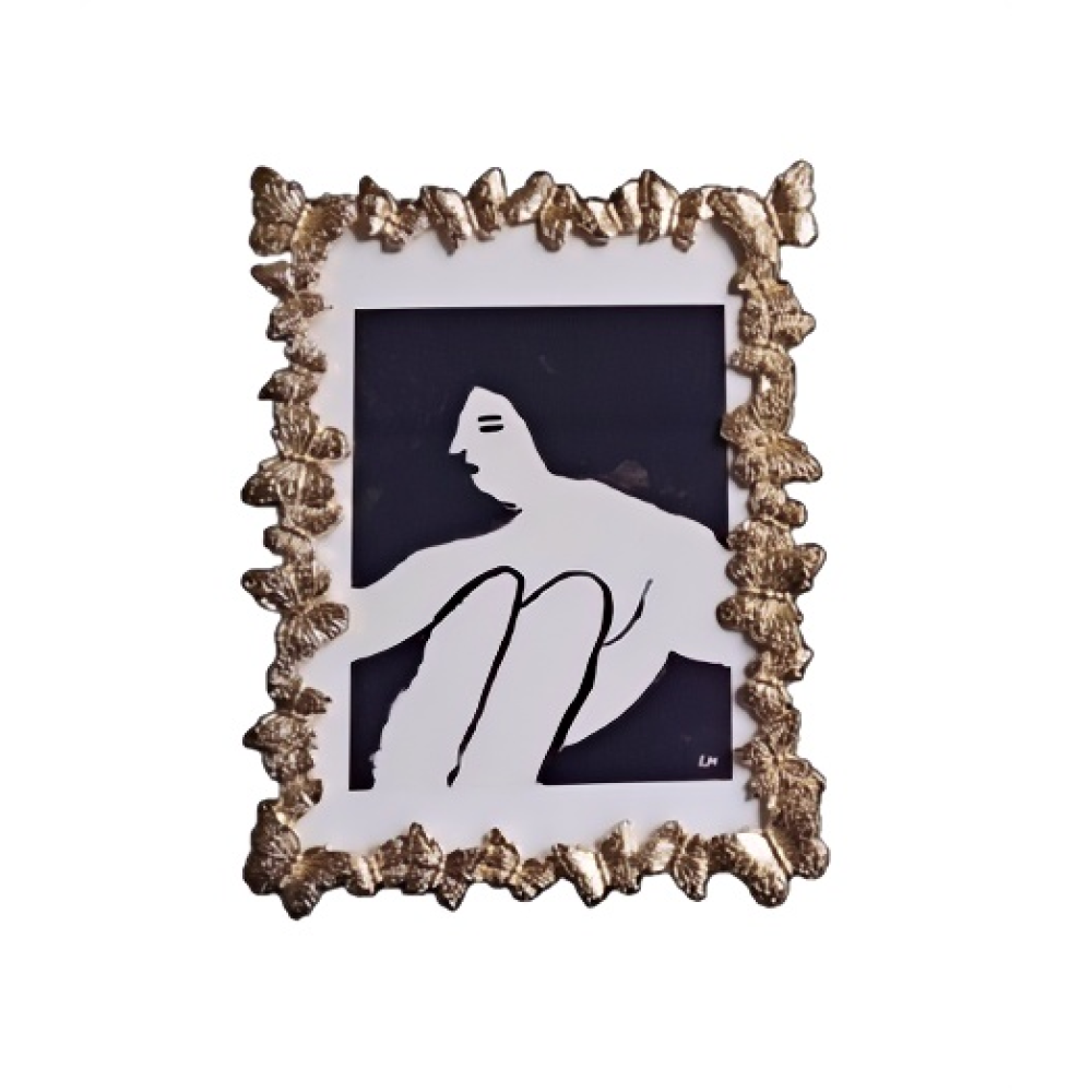 Gold Metal Picture Frame,Ornate Butterfly Textured Picture Frames For Wall And Tabletop Display Family Office