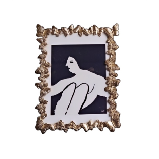 Gold Metal Picture Frame,Ornate Butterfly Textured Picture Frames For Wall And Tabletop Display Family Office