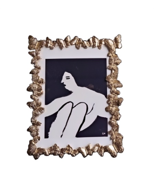 Gold Metal Picture Frame,Ornate Butterfly Textured Picture Frames For Wall And Tabletop Display Family Office