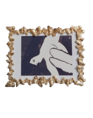 Gold Metal Picture Frame,Ornate Butterfly Textured Picture Frames For Wall And Tabletop Display Family Office