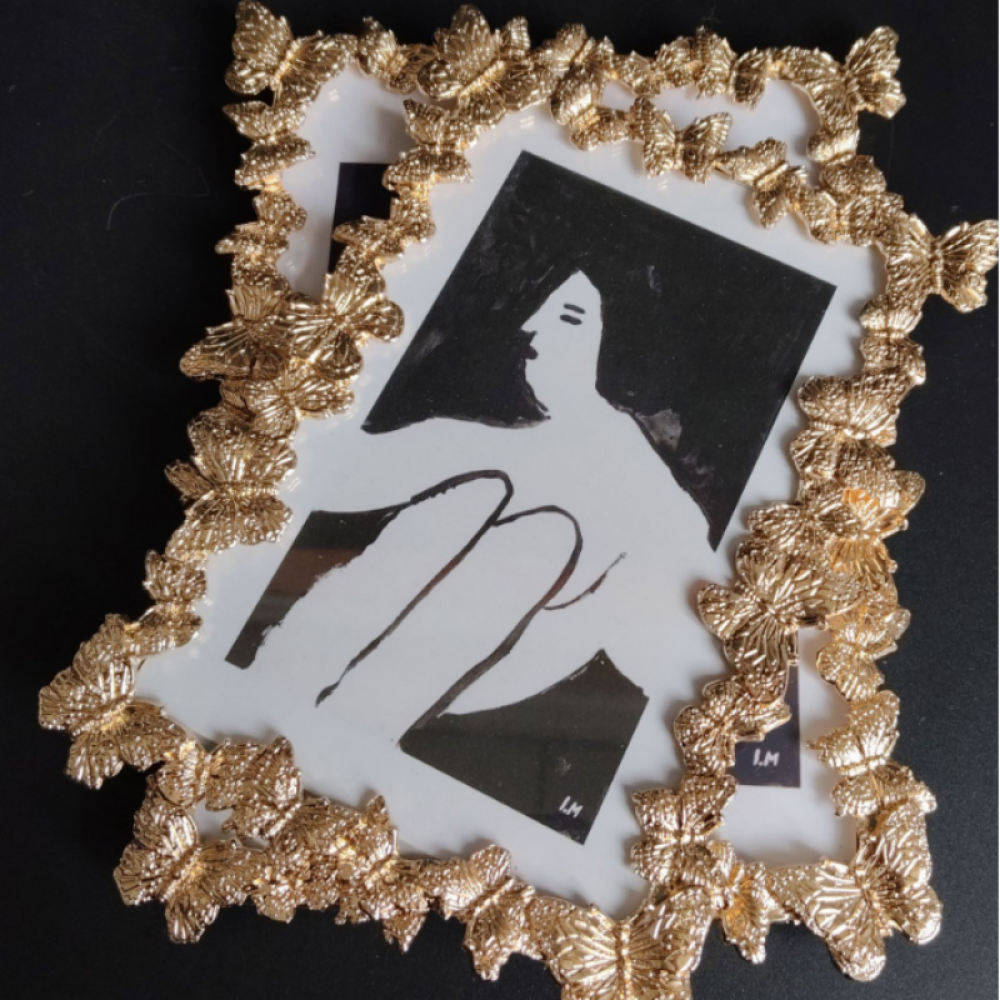 Gold Metal Picture Frame,Ornate Butterfly Textured Picture Frames For Wall And Tabletop Display Family Office